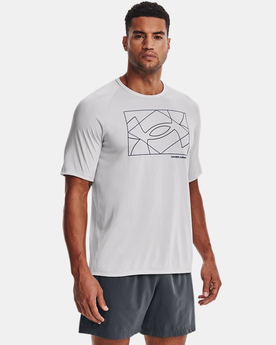 Men's UA Tech™ 2.0 Boxed Logo Short Sleeve in Gray image number 0